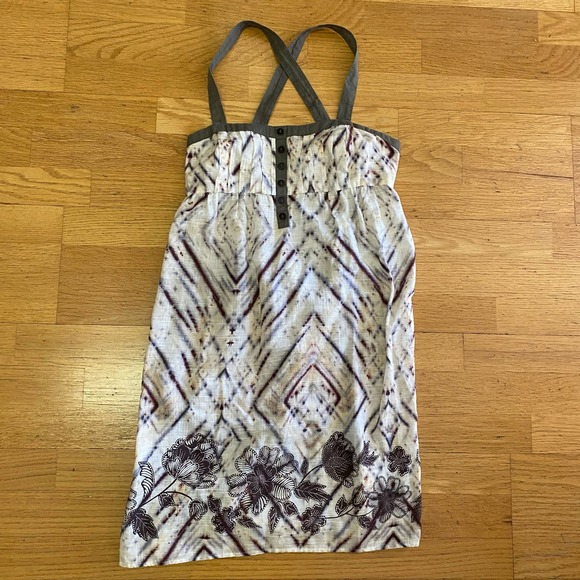 Anthropologie Eloise Batik Diamond Sunny Forecast Slip Dress Coastal Granola C… - Picture 1 of 7